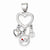 Sterling Silver Enamel Heart w/Heart, Love, Peace Pendant, Pendants for Necklace