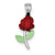 Enamel Flower Charm in Sterling Silver