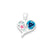 Pink Enamel w/Lt Blue CZ Charm in Sterling Silver
