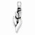 Sterling Silver Antiqued Tulip Pendant, Pendants for Necklace