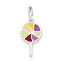 Sterling Silver Enameled Lollipop Charm hide-image