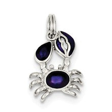 Sterling Silver Purple Enameled Crab Charm hide-image