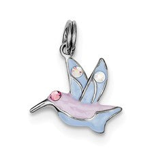 Sterling Silver Enamel CZ Hummingbird Charm hide-image