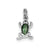 Green Enamel Frog Charm in Sterling Silver