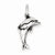 Sterling Silver Antiqued Dolphin Pendant, Pendants for Necklace