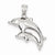 Sterling Silver Rhodium-Plated Polished Dolphins Pendant, Pendants for Necklace