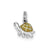 Yellow Enamel Turtle Charm in Sterling Silver
