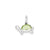 Green CZ Turtle Charm in Sterling Silver