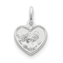 Sterling Silver Satin Angel Heart Charm hide-image