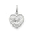 Satin Angel Heart Charm in Sterling Silver