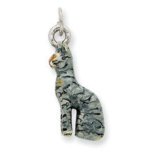 Silver Enamel Cat Sitting Charm hide-image