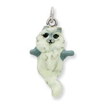 Sterling Silver Enameled Cat Hanging Charm hide-image