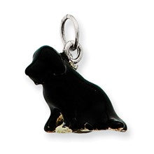 Sterling Silver Enameled Newfoundland Terrier Charm hide-image