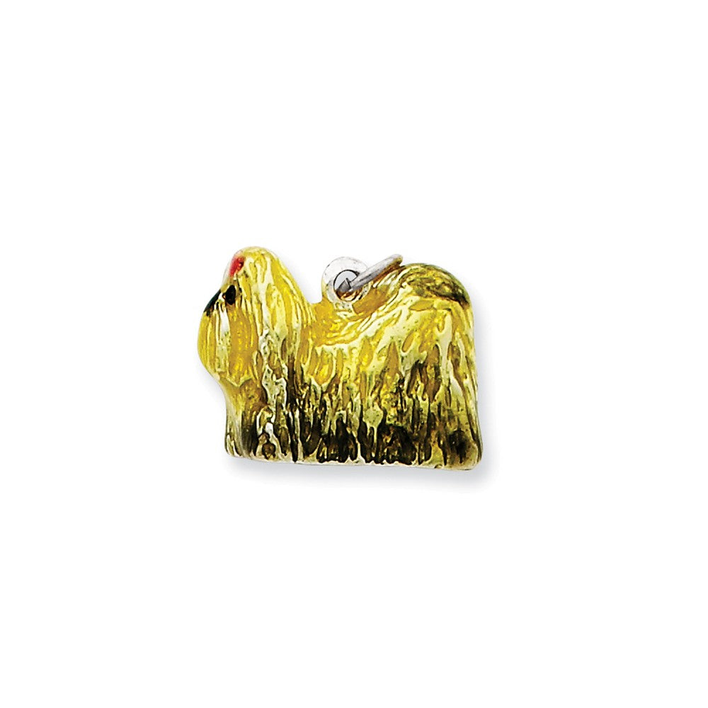 Ciondolo A Perla Pendente Shih Tzu In Argento 925, Perfetto Per Bracciali Europei