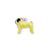Enameled Fawn Pug Charm in Sterling Silver