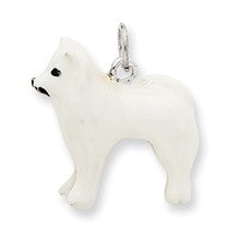 Sterling Silver Enameled Samoyed Charm hide-image