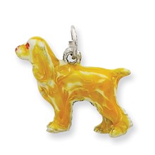 Sterling Silver Enameled Small Cocker Spaniel Charm hide-image