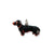 Enameled Black Dachshund Charm in Sterling Silver