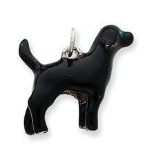 Sterling Silver Enameled Black Labrador Charm hide-image