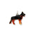 Enameled Medium German Shepherd Charm in Sterling Silver