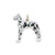 Enameled Great Dane Charm in Sterling Silver