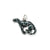 Enamel Medium Greyhound Charm in Silver