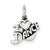 Antiqued I Love Dance Charm in Sterling Silver