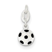 Sterling Silver Enameled Soccer Ball Charm hide-image