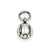 3-D Antiqued Tennis Ball Charm in Sterling Silver
