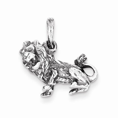 Sterling Silver Antiqued Leo Pendant, Pendants for Necklace