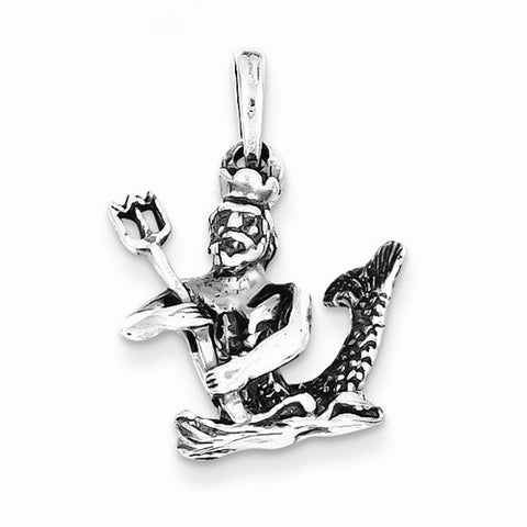 Sterling Silver Antiqued Aquarius Pendant, Pendants for Necklace