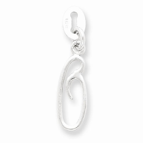Sterling Silver Initial O pendant, Charm