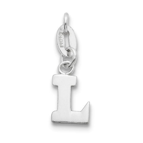 Sterling Silver Initial L pendant, Charm