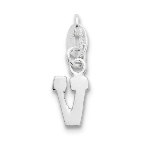Sterling Silver Initial V pendant, Pretty Pendants for Necklace