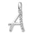 Sterling Silver CZ Initial A Pendant, Lovely Pendants for Necklace