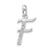 Sterling Silver CZ Initial F Pendant, Charm