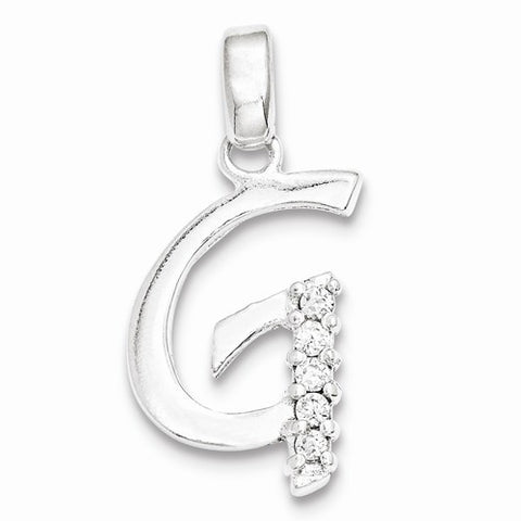 Sterling Silver CZ Initial G Pendant, Adorable Pendants for Necklace