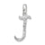 Sterling Silver CZ Initial J Pendant, Delightful Pendants for Necklace
