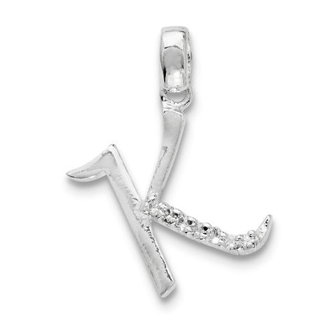 Sterling Silver CZ Initial K Pendant, Exquisite Pendants for Necklace