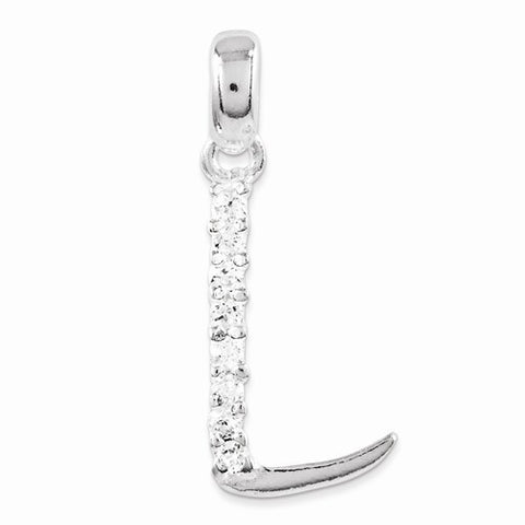 Sterling Silver CZ Initial L Pendant, Fine Pendants for Necklace