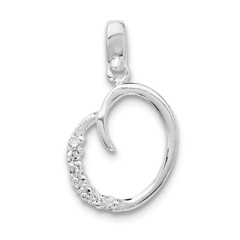 Sterling Silver CZ Initial O Pendant, Gorgeous Pendants for Necklace