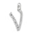 Sterling Silver CZ Initial V Pendant, Appealing Pendants for Necklace