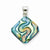 Sterling Silver Multicolor Dichroic Glass Diamond Shaped Pendant, Pendants for Necklace