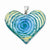 Sterling Silver Yellow, Blue, Green Dichroic Glass Heart Pendant, Pendants for Necklace