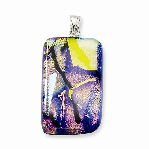 Sterling Silver Multicolor Dichroic Glass Pendant, Pendants for Necklace