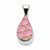 Sterling Silver Pink Dichroic Glass Teardrop Pendant, Pendants for Necklace