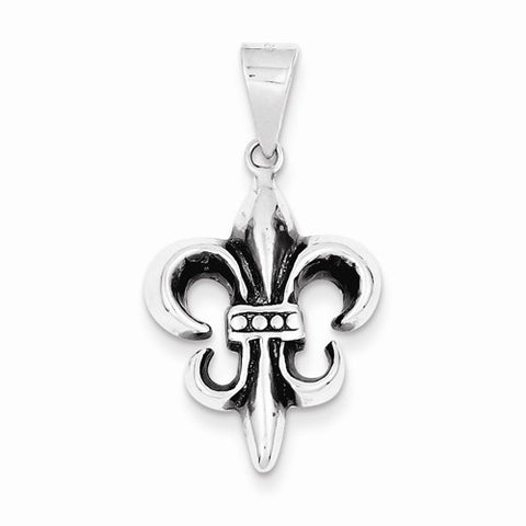 Sterling Silver Antiqued Fleur De lis pendant, Beautiful Pendants for Necklace