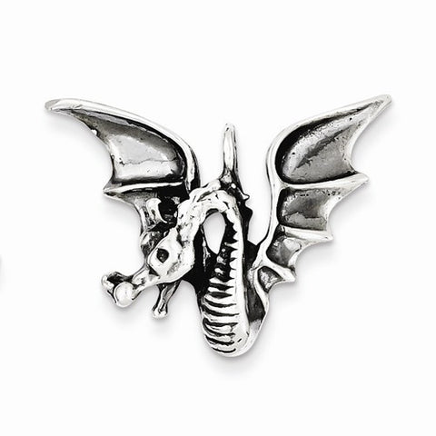 Sterling Silver Antiqued Dragon Pendant, Pendants for Necklace