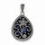 Sterling Silver Marcasite Blue Enamel Teardrop Flower Pendant, Pendants for Necklace