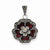 Sterling Silver Marcasite Red Enamel Flower Pendant, Pendants for Necklace